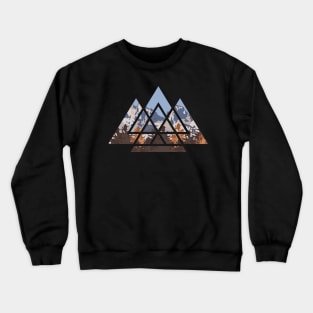 Sacred Geometry Triangles Misty Forest Crewneck Sweatshirt